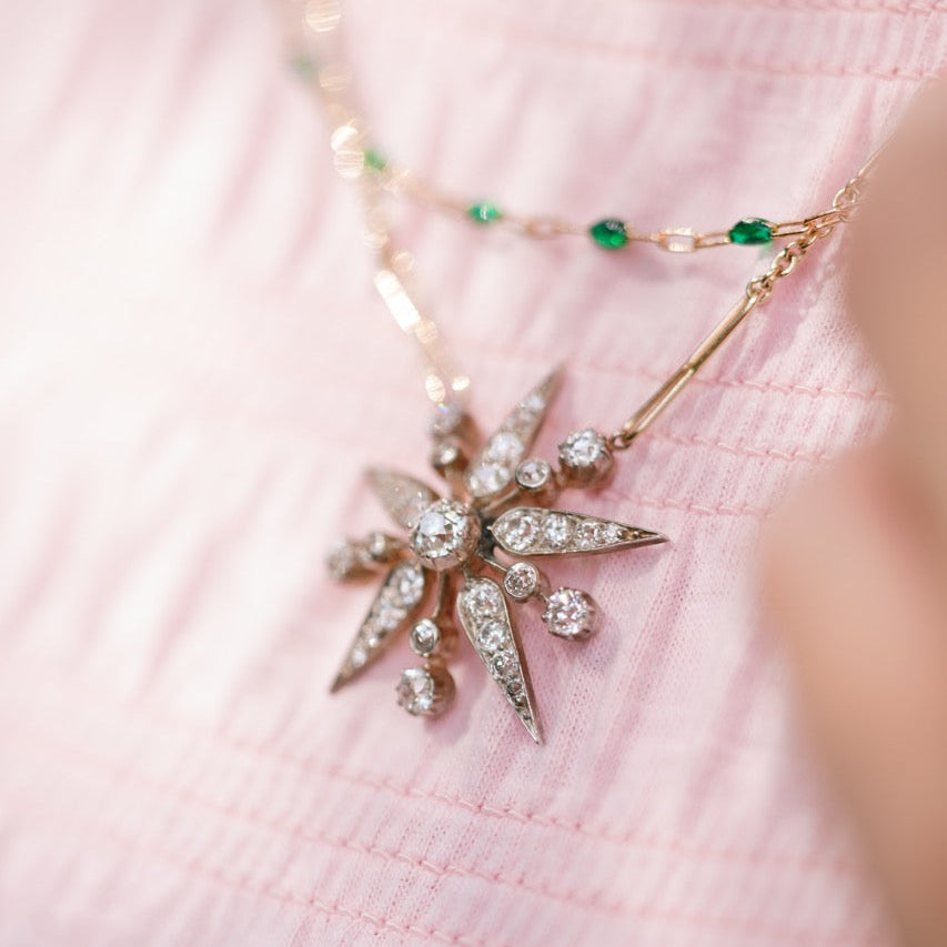 Victorian Starburst Diamond Necklace