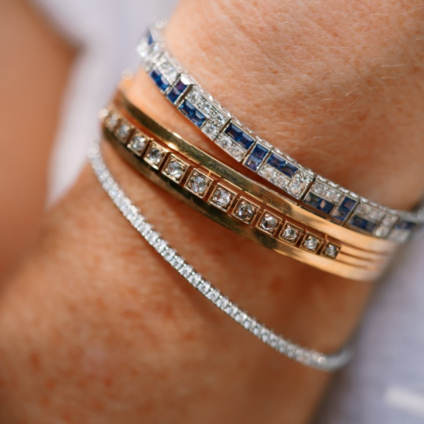 Rose Cut Diamond Bangle