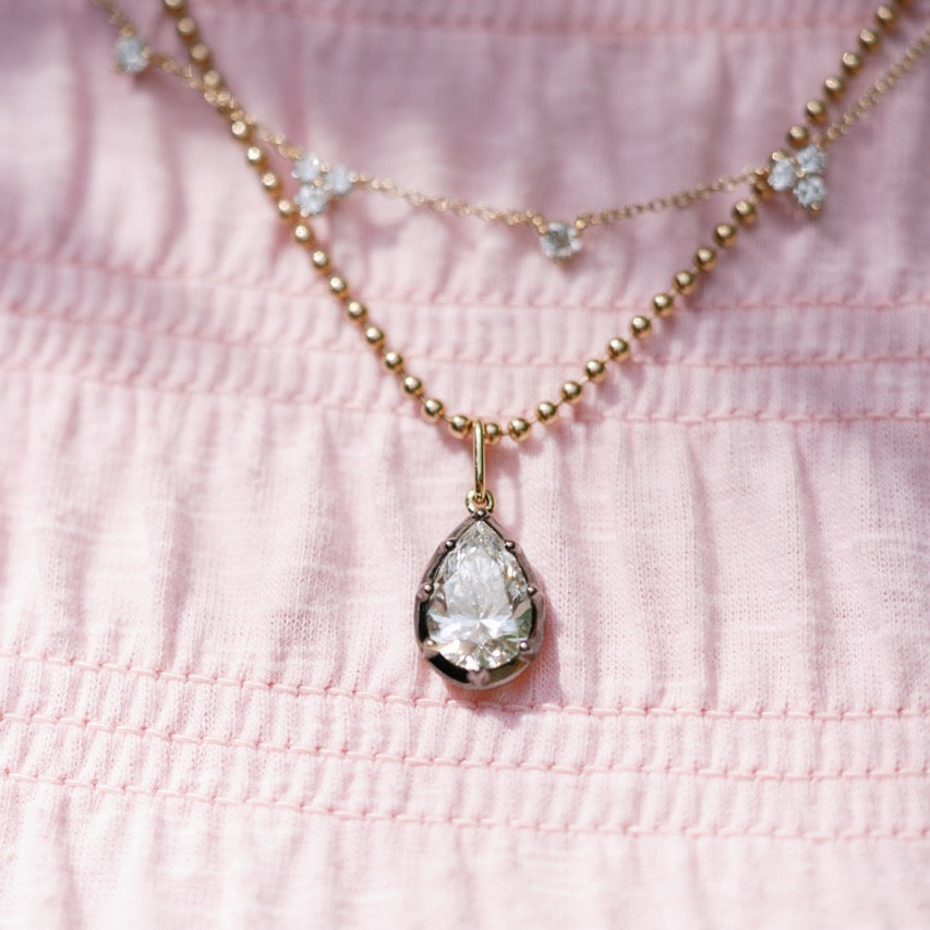 Georgian Diamond Pear Pendant