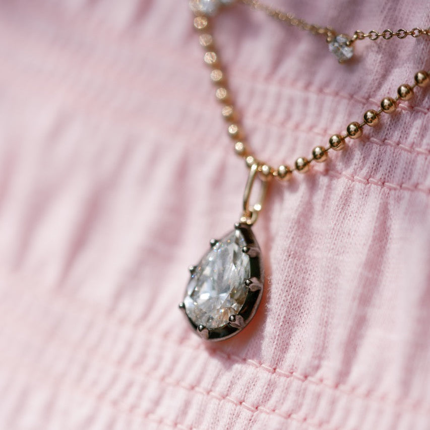 Georgian Diamond Pear Pendant