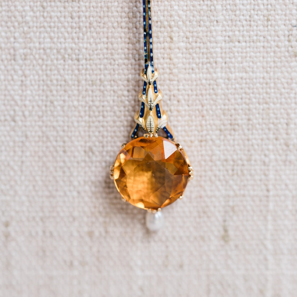 Citrine and Enamel Necklace