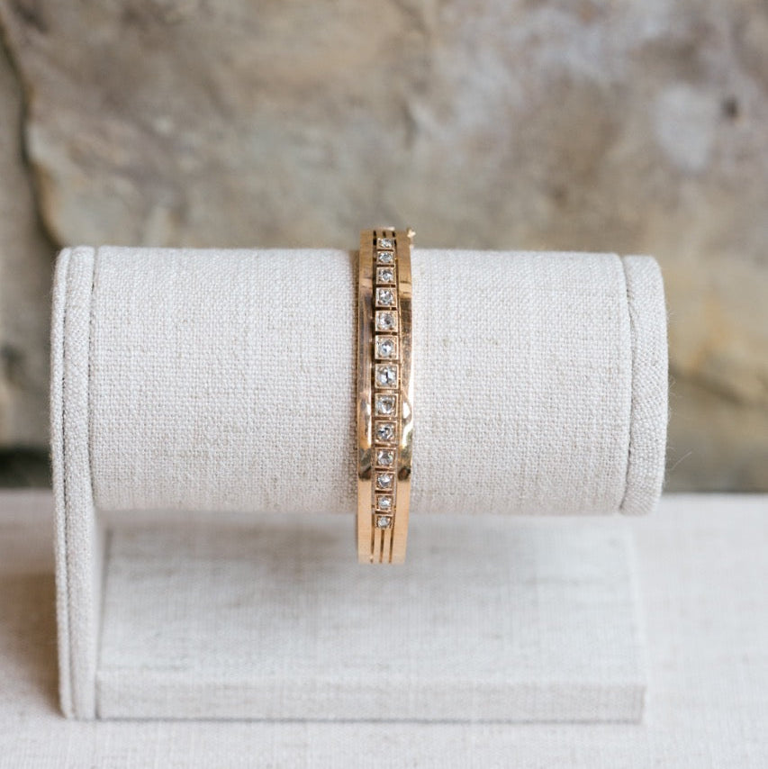 Rose Cut Diamond Bangle