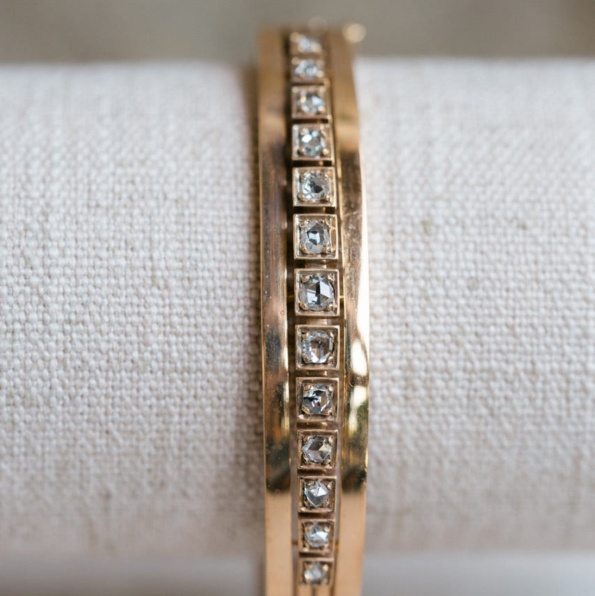 Rose Cut Diamond Bangle