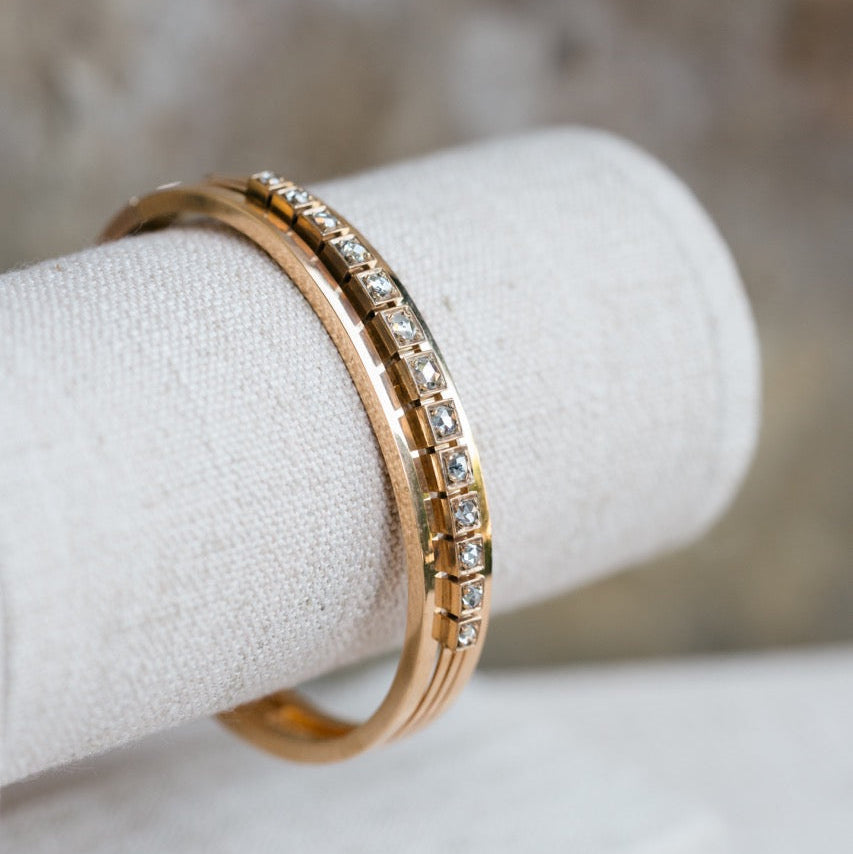 Rose Cut Diamond Bangle
