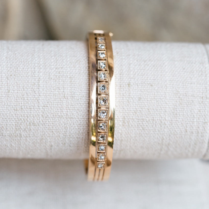 Rose Cut Diamond Bangle