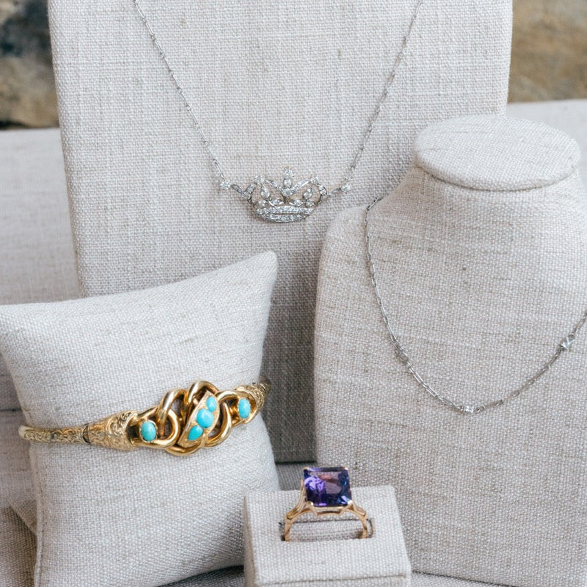 platinum princess cut diamond station necklace