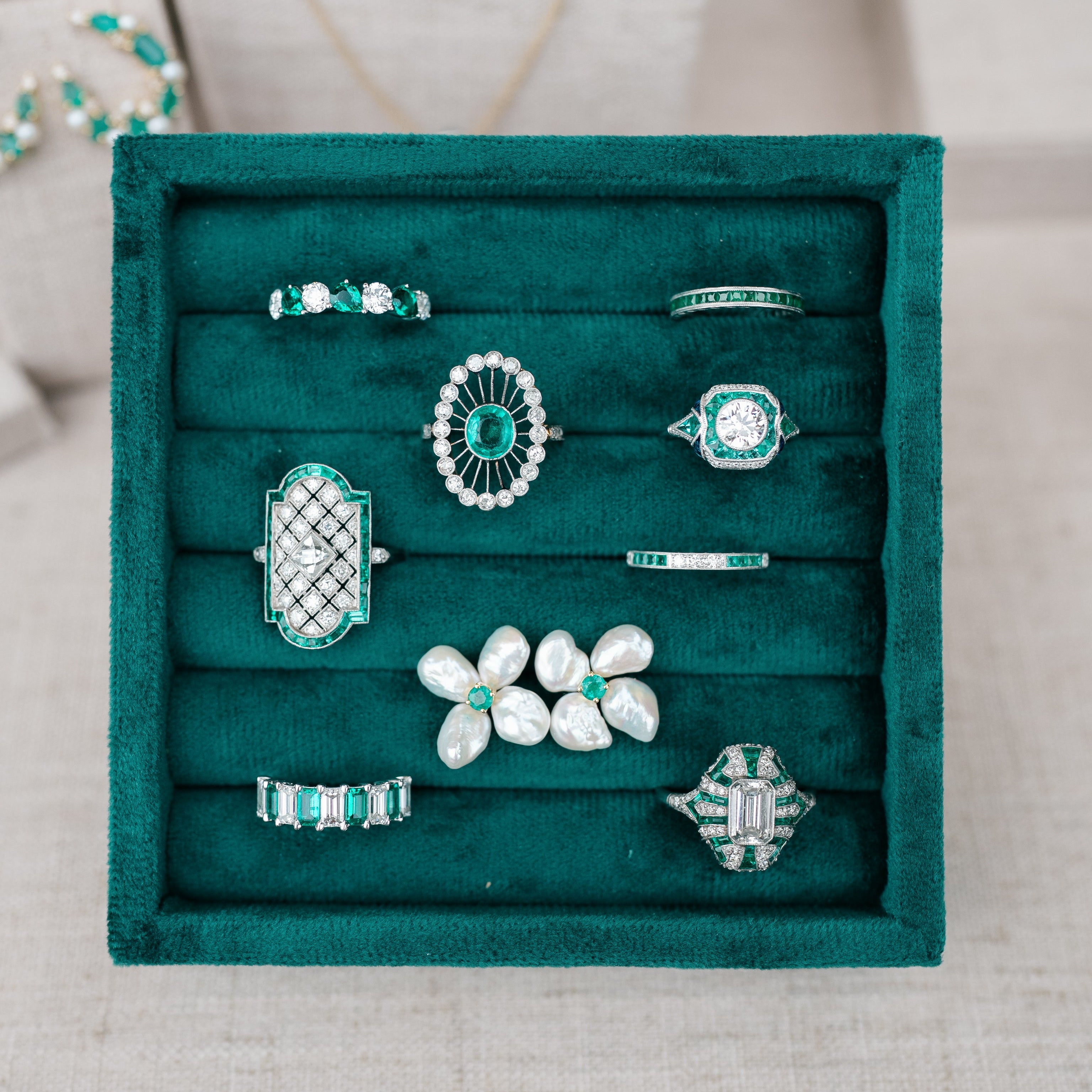 Diamond, Emerald and Sapphire Ring