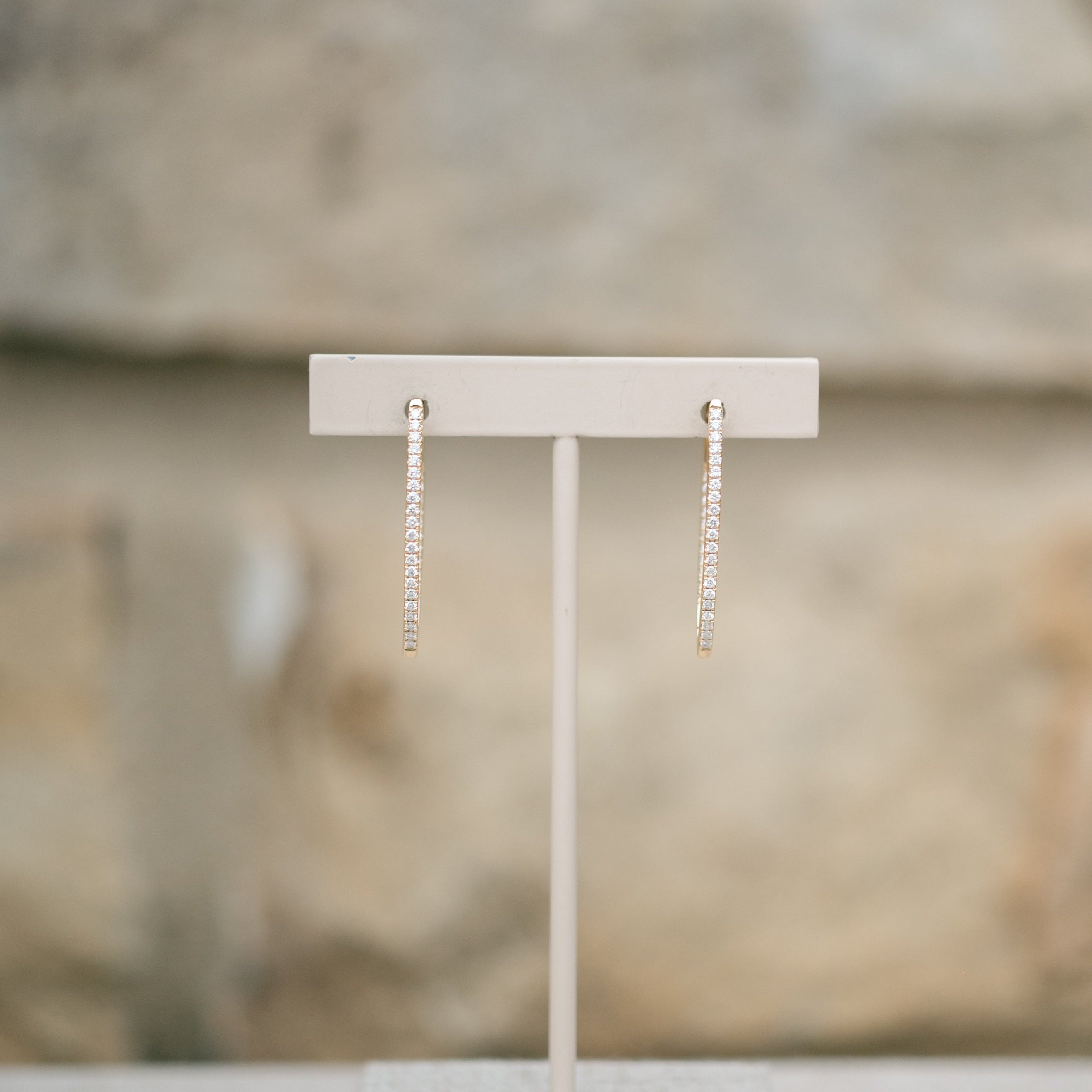 Inside -out diamond hoops
