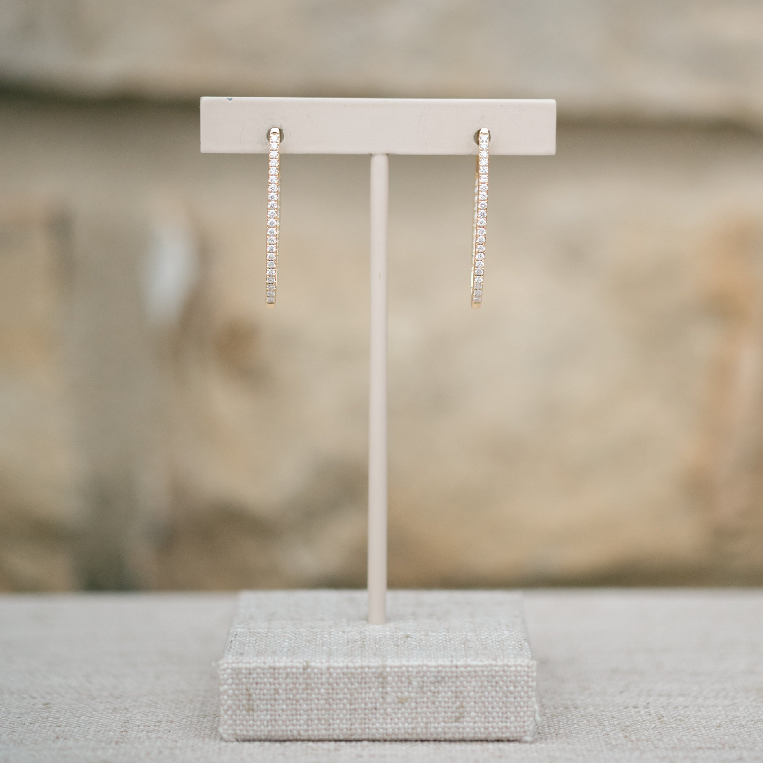 Inside -out diamond hoops