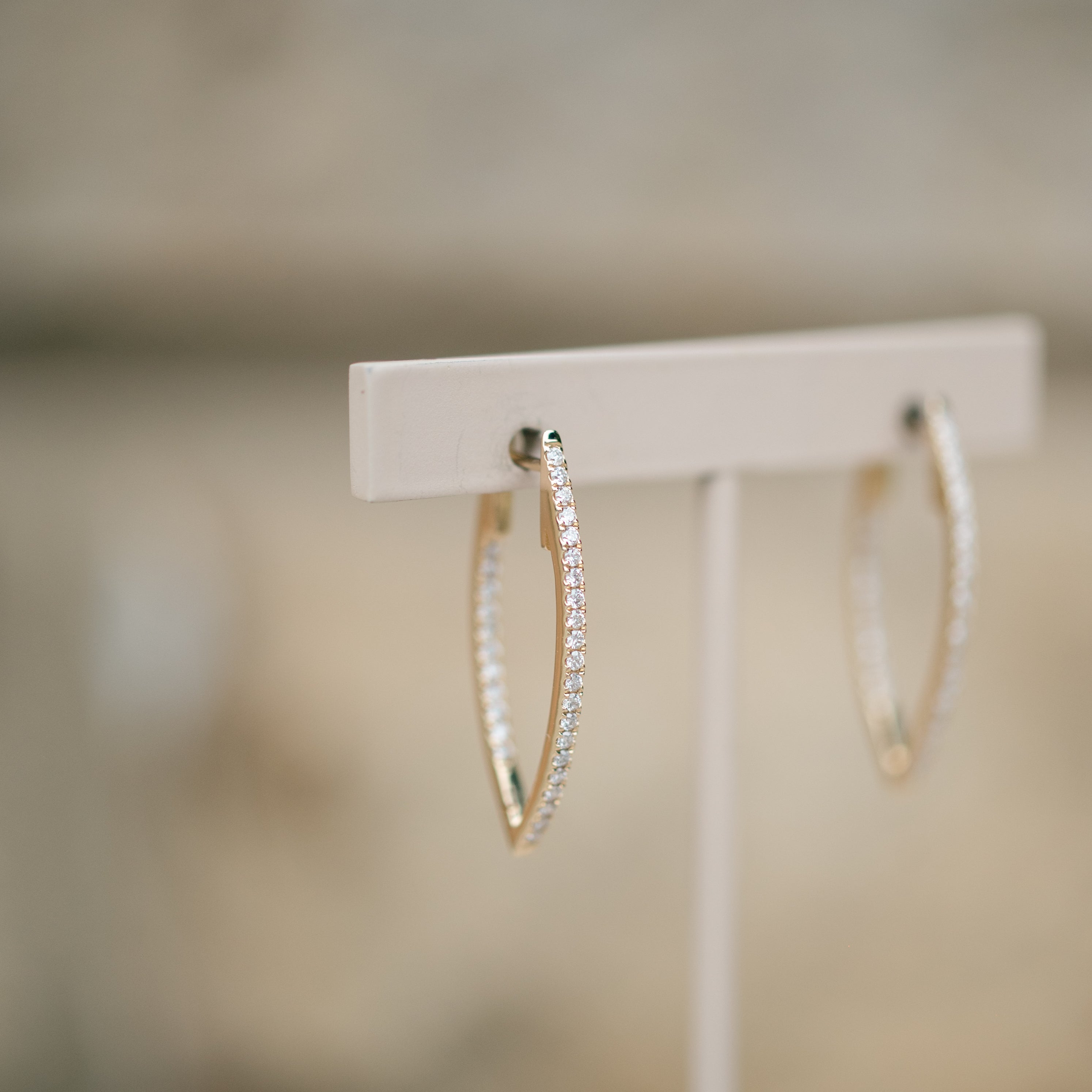 Inside -out diamond hoops