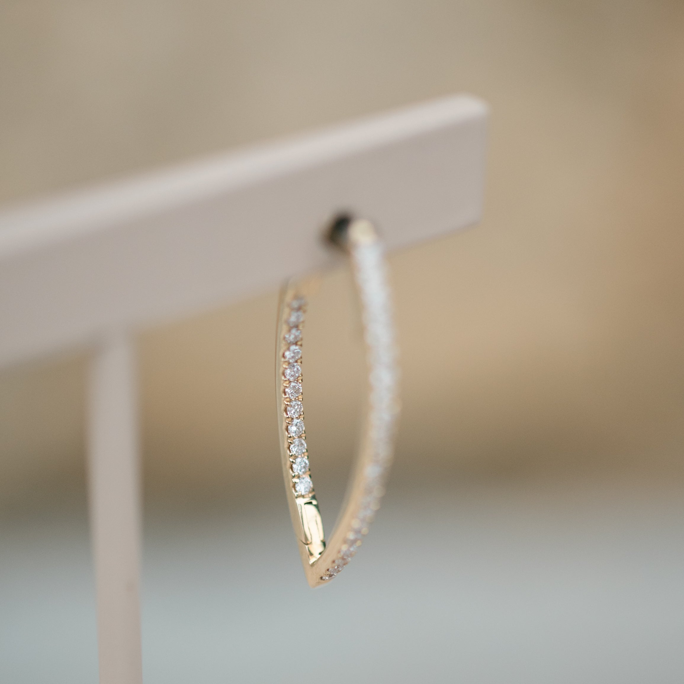 Inside -out diamond hoops