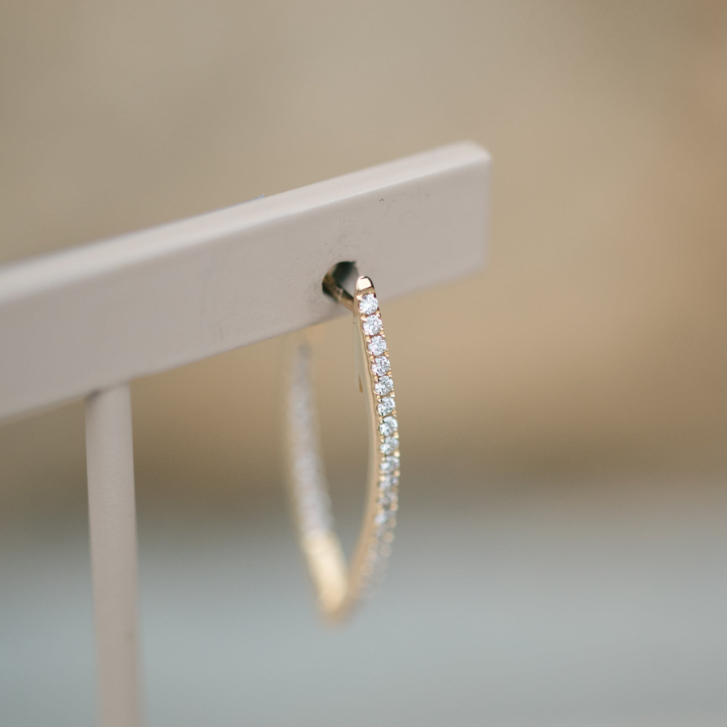 Inside -out diamond hoops