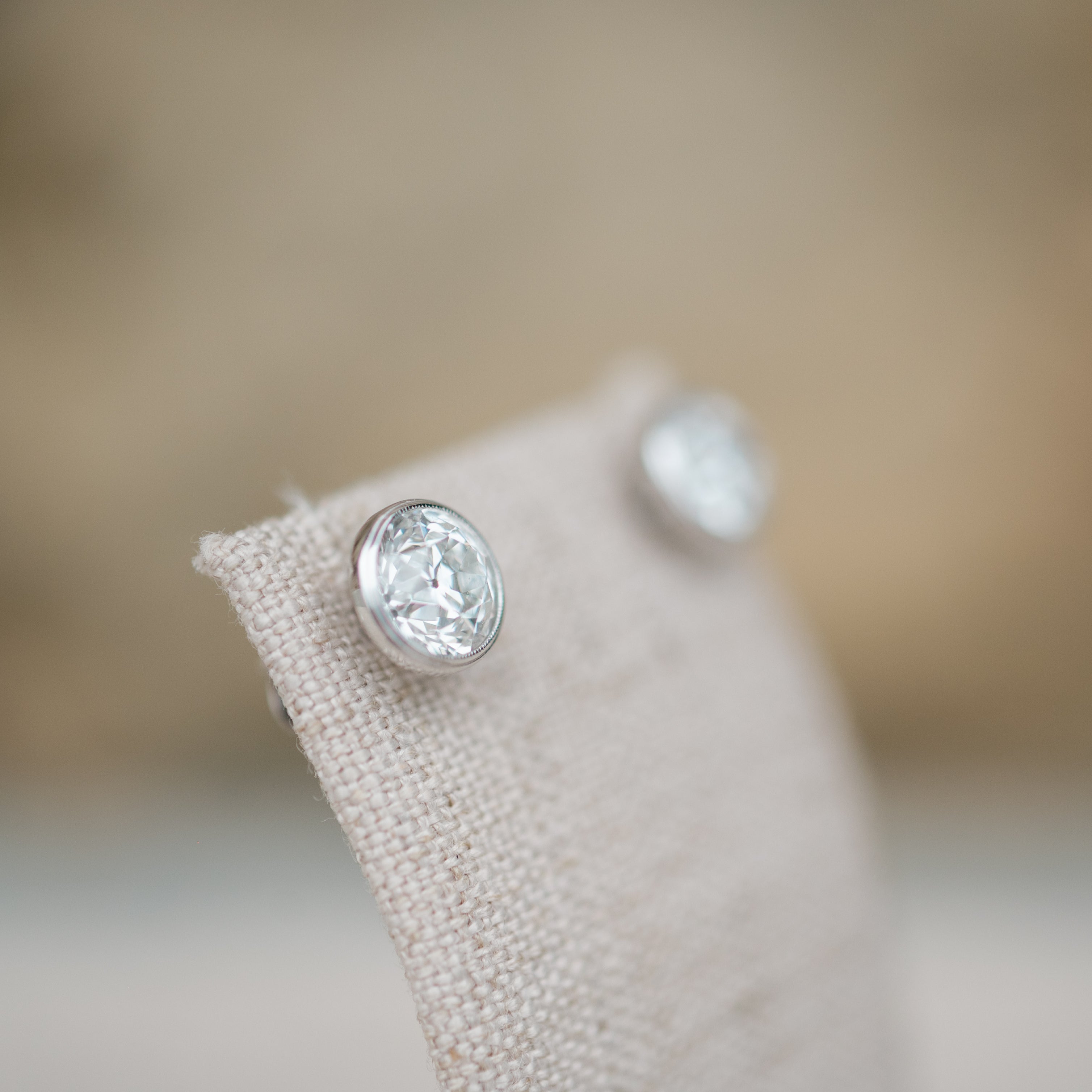 Old European Bezel Earrings