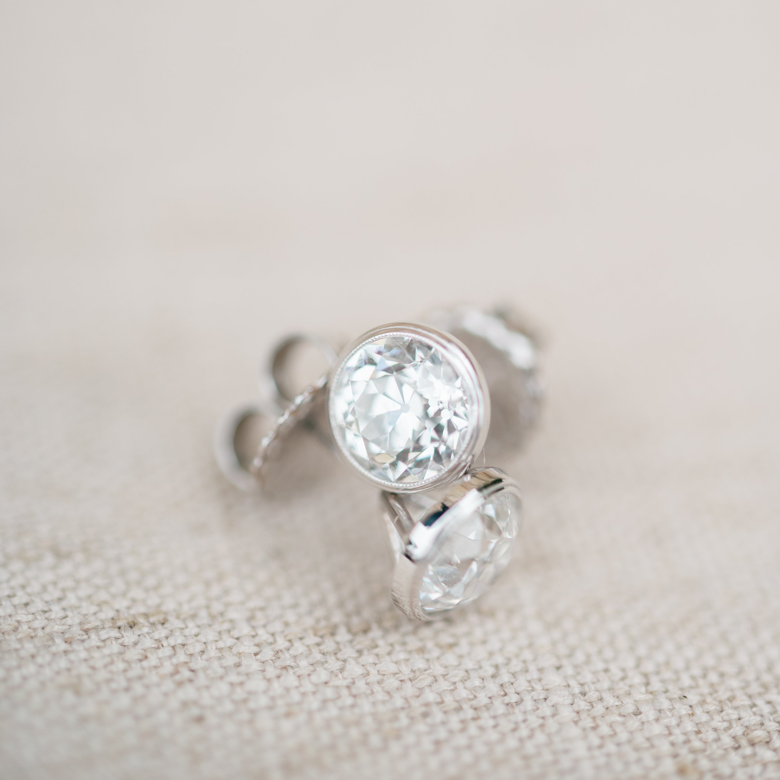 Old European Bezel Earrings