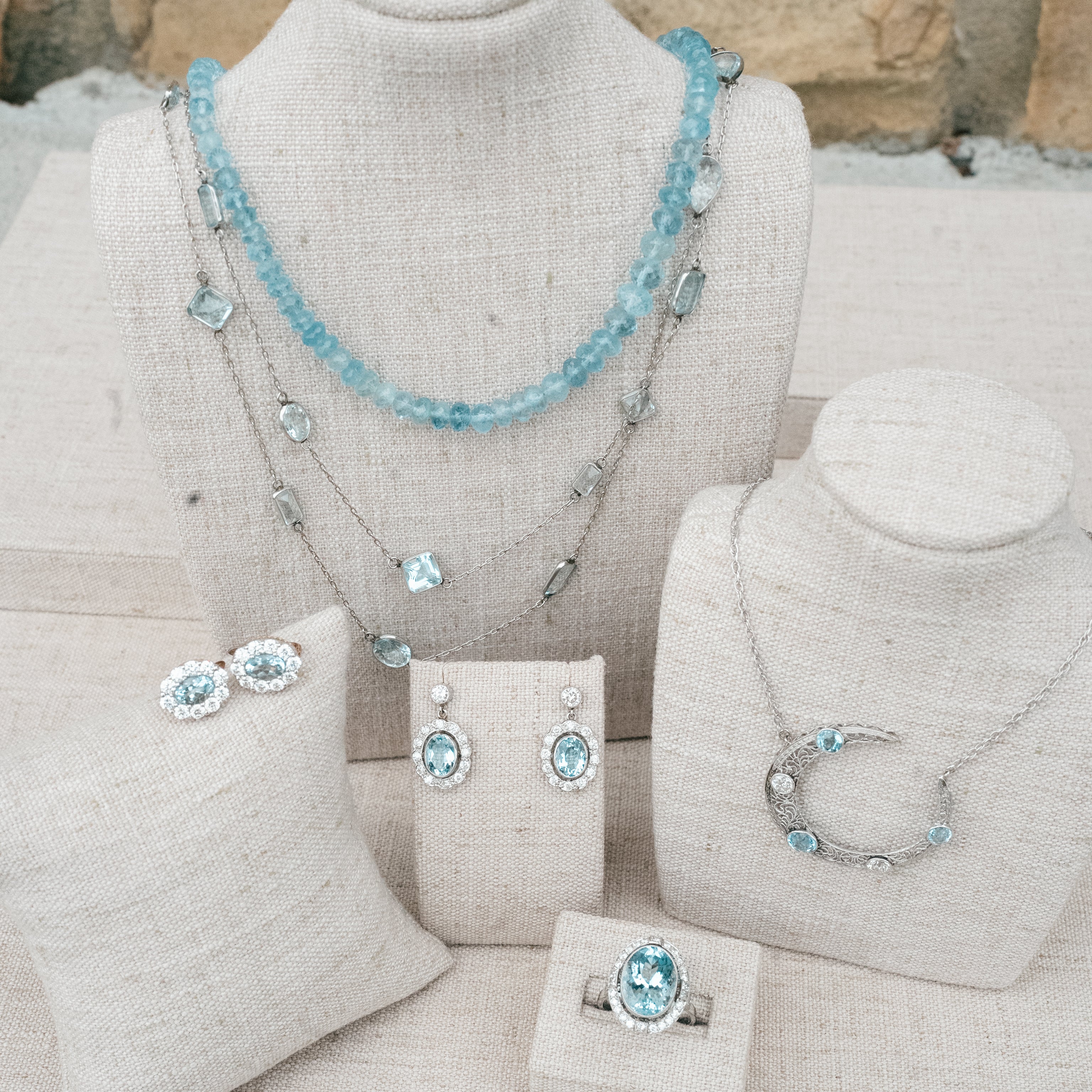 Victorian aquamarine and diamond earrings