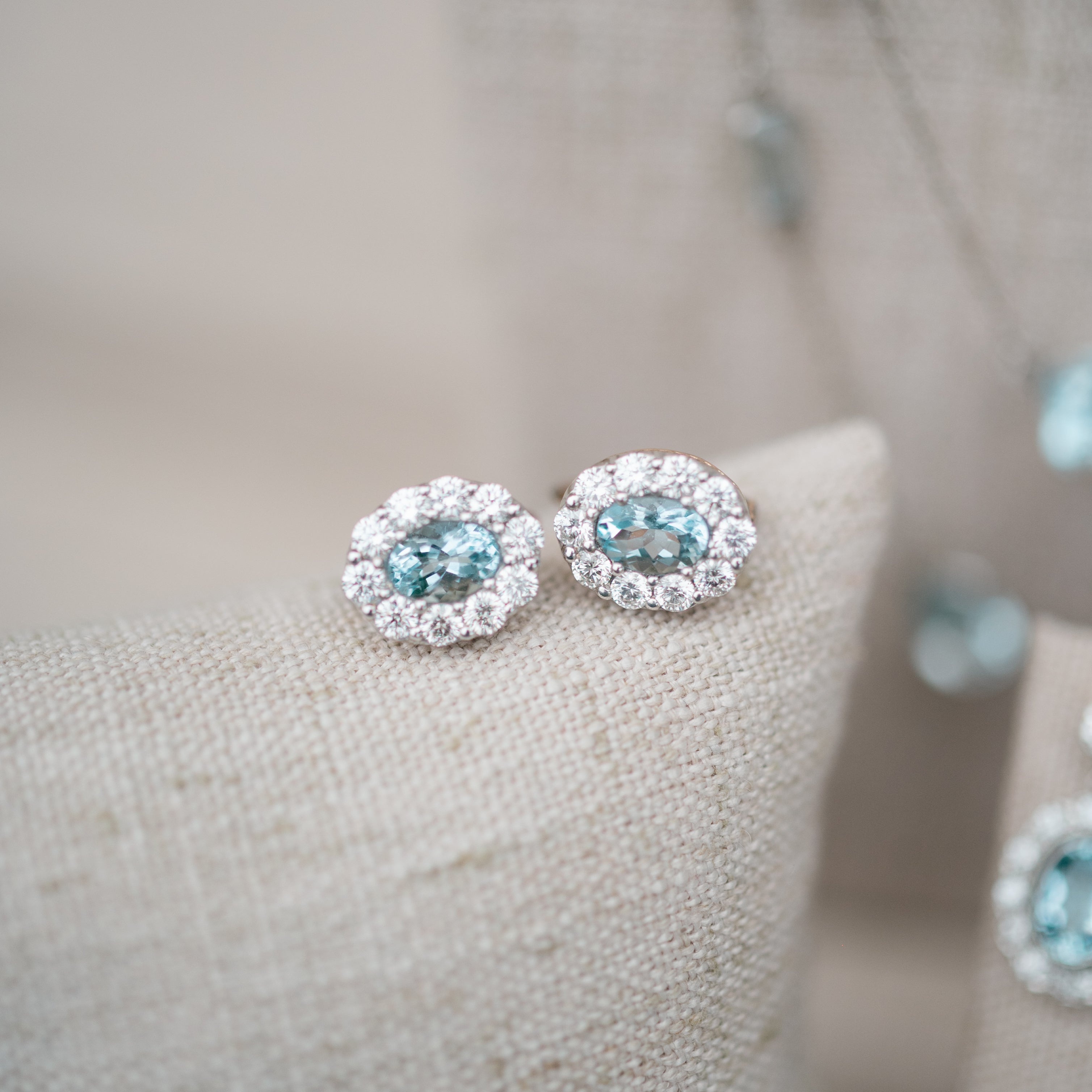 Victorian aquamarine and diamond earrings