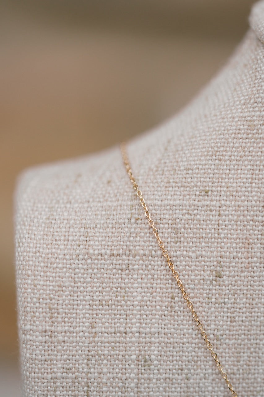 14k yellow gold diamond french set bar necklace