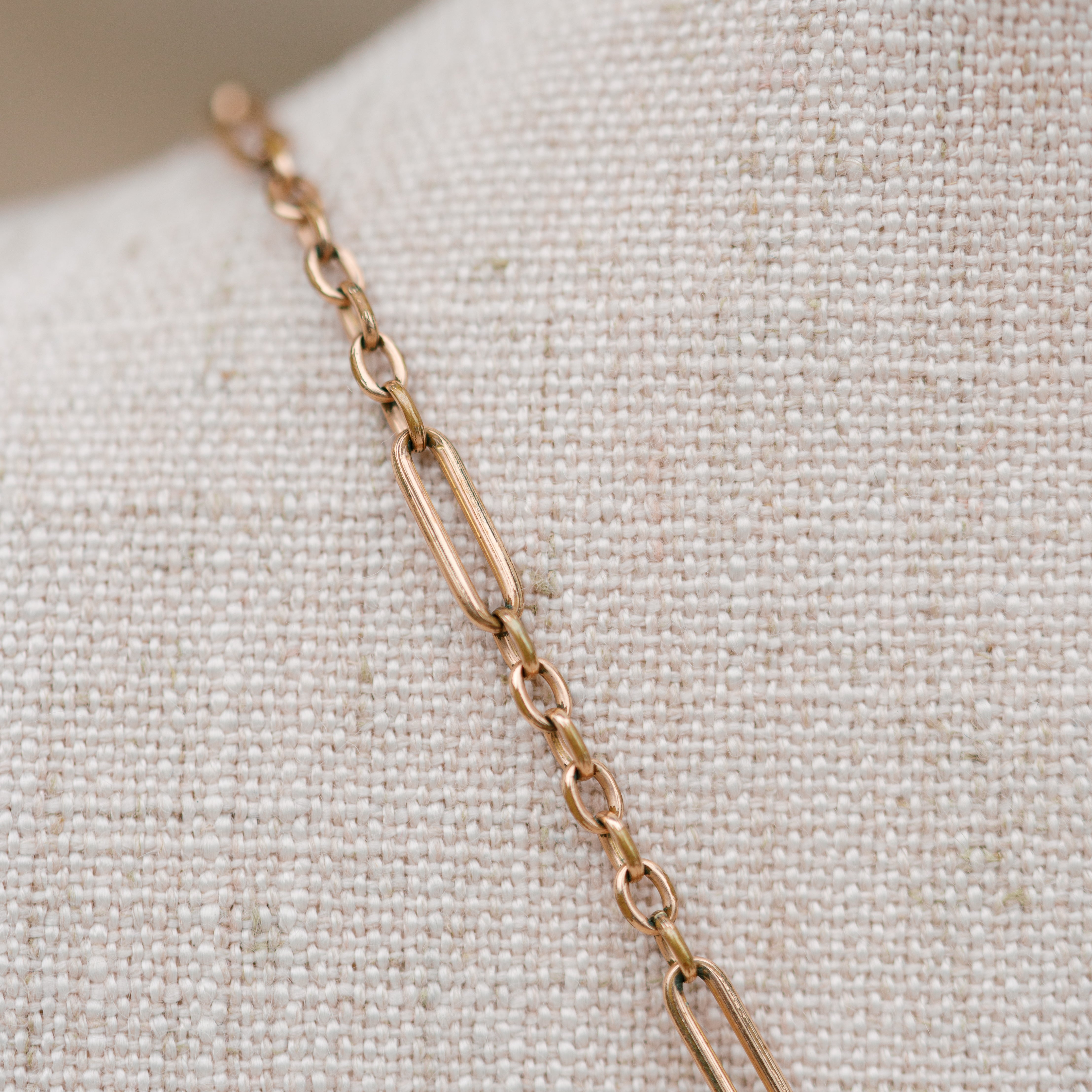Victorian oval link watch chain with locket