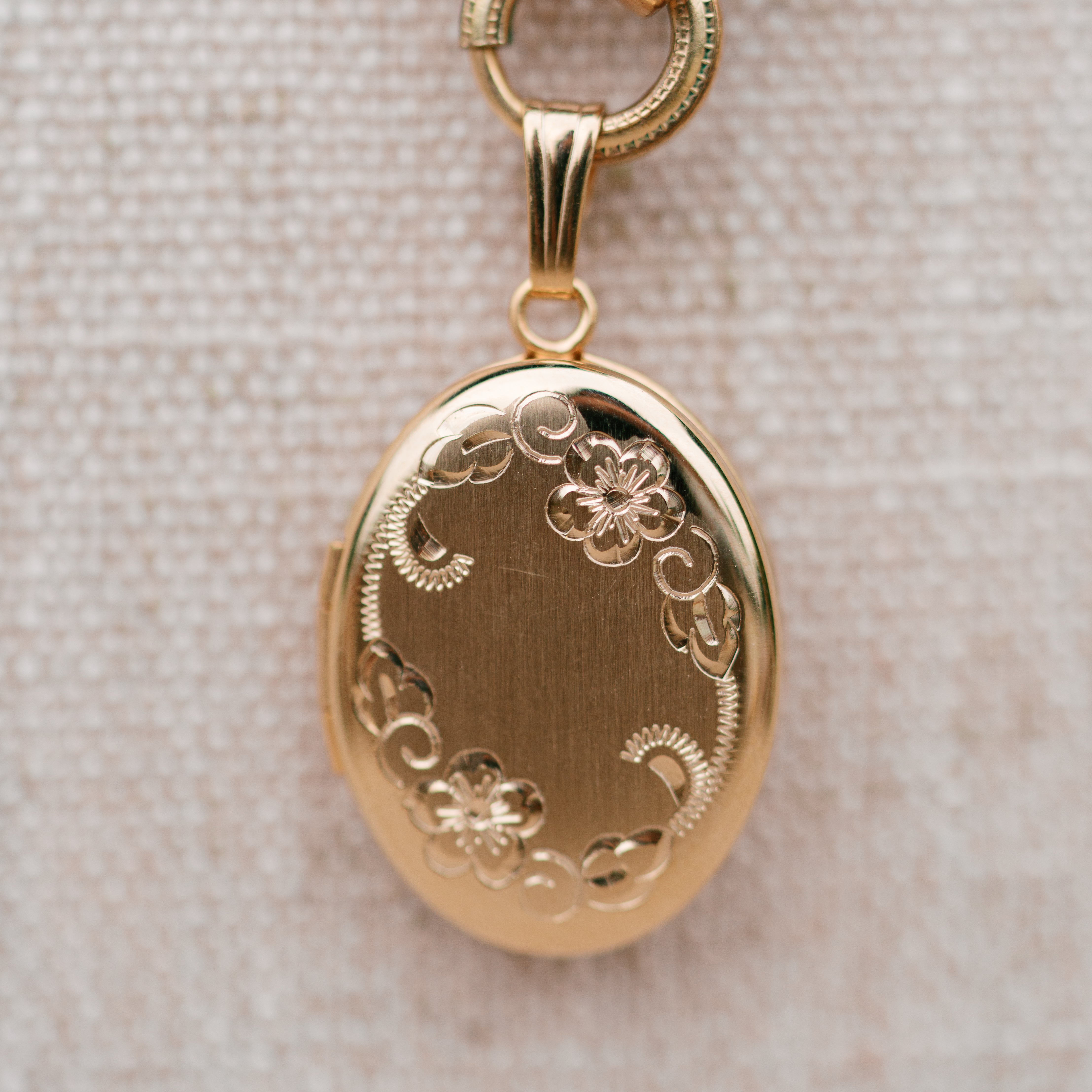 Victorian oval link watch chain with locket