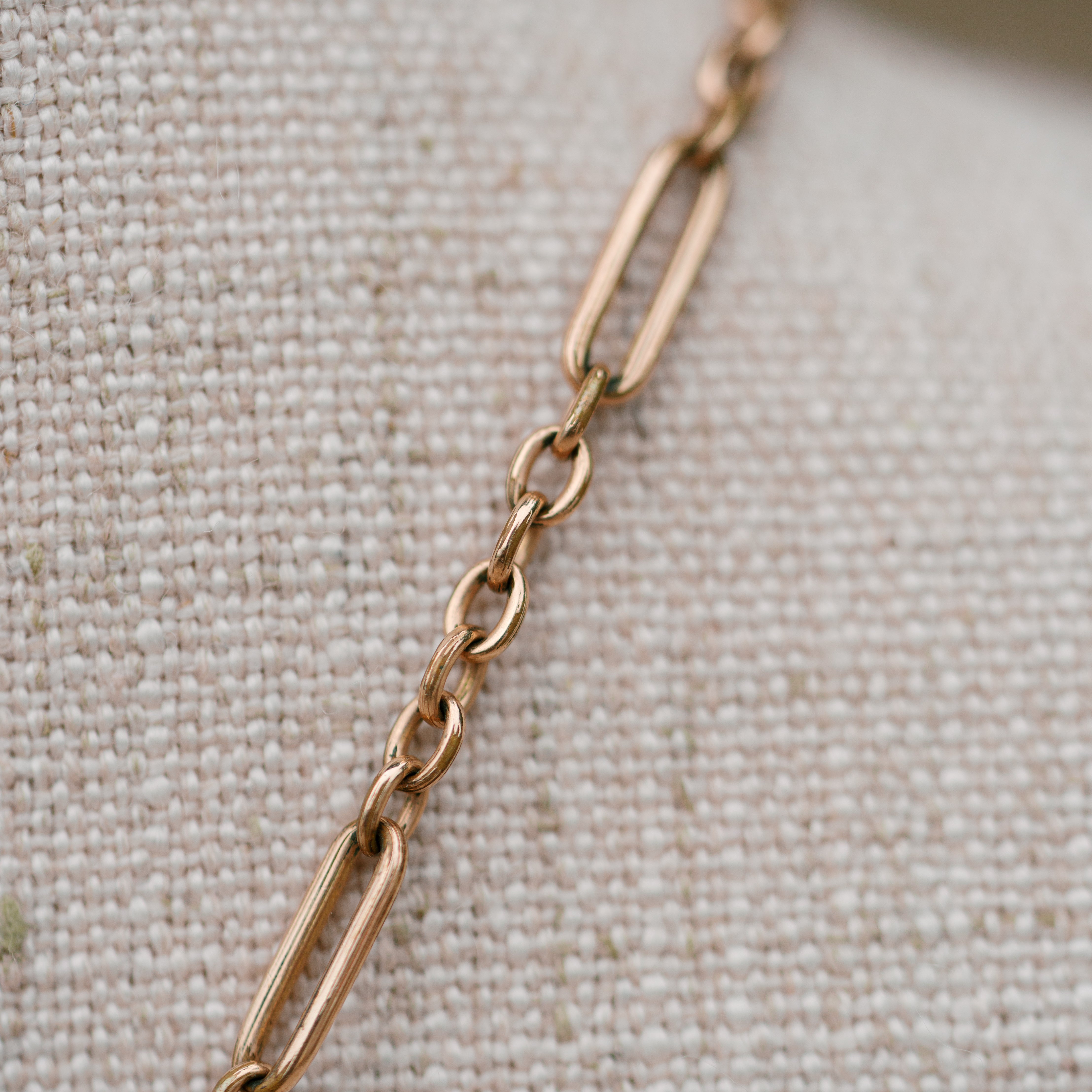 Victorian oval link watch chain with locket