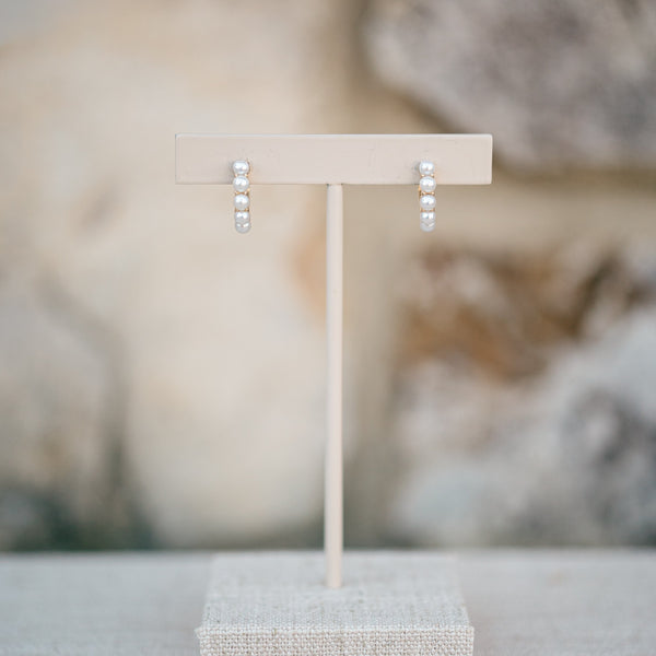 Fresh water pearl hoops