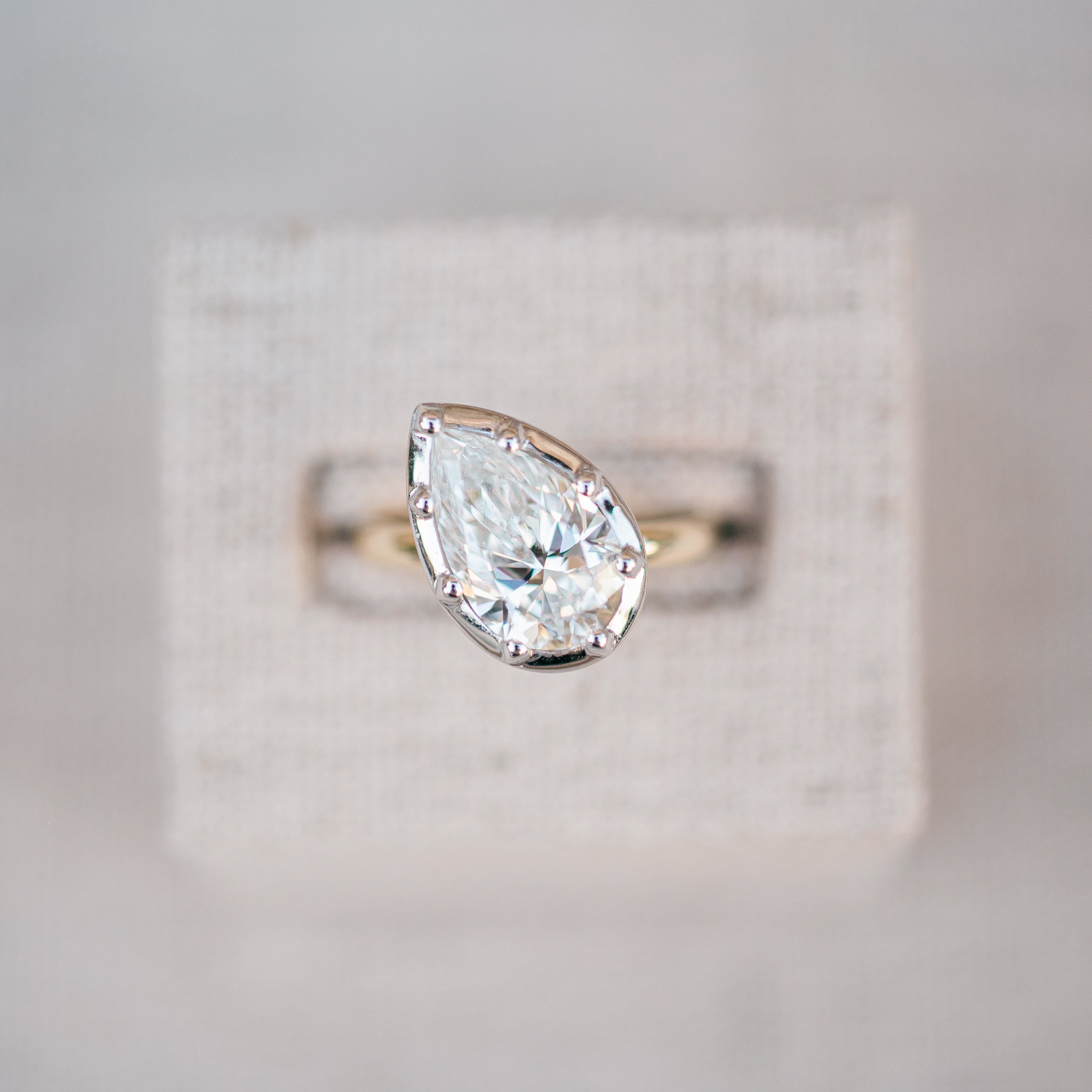 Pear shaped diamond ring