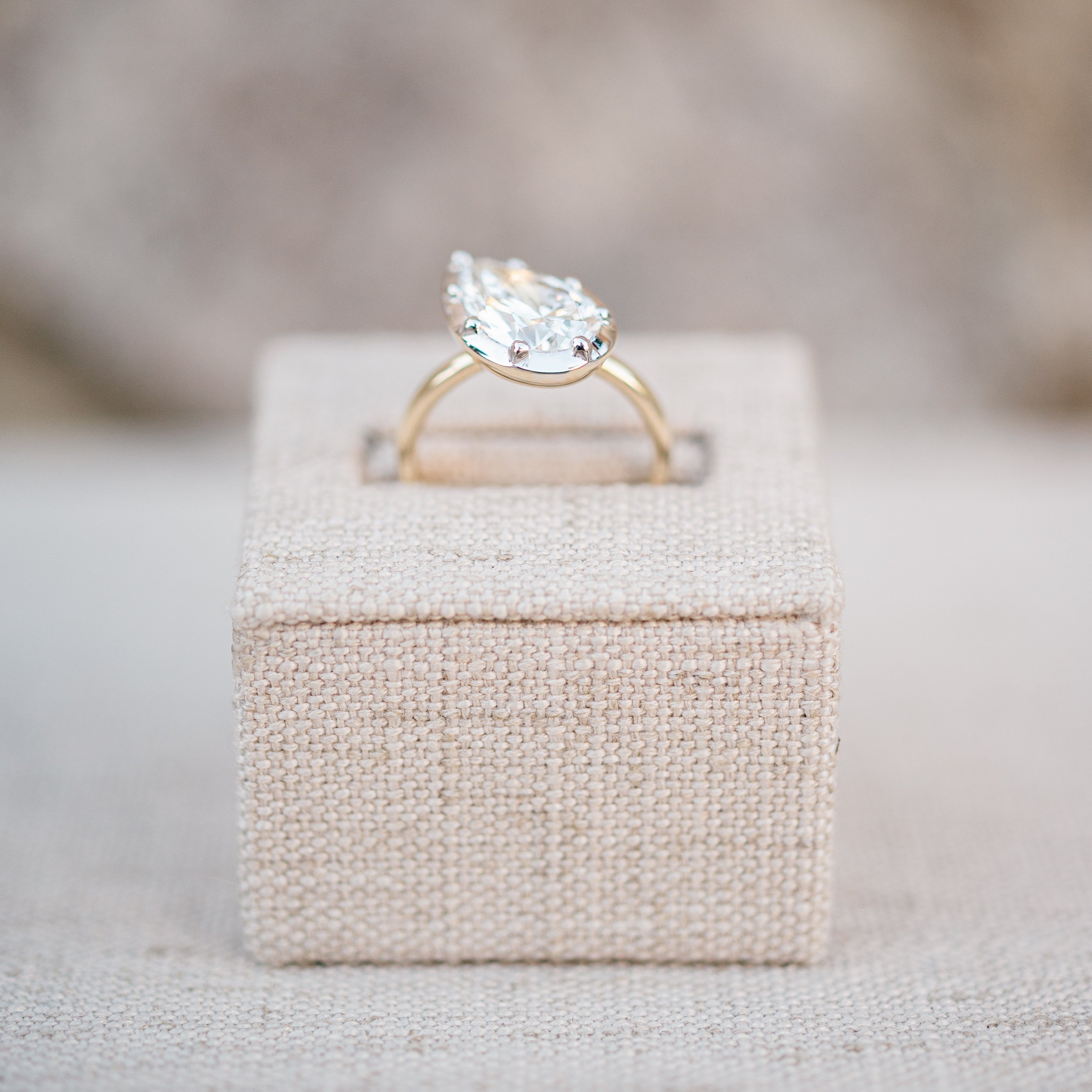 Pear shaped diamond ring