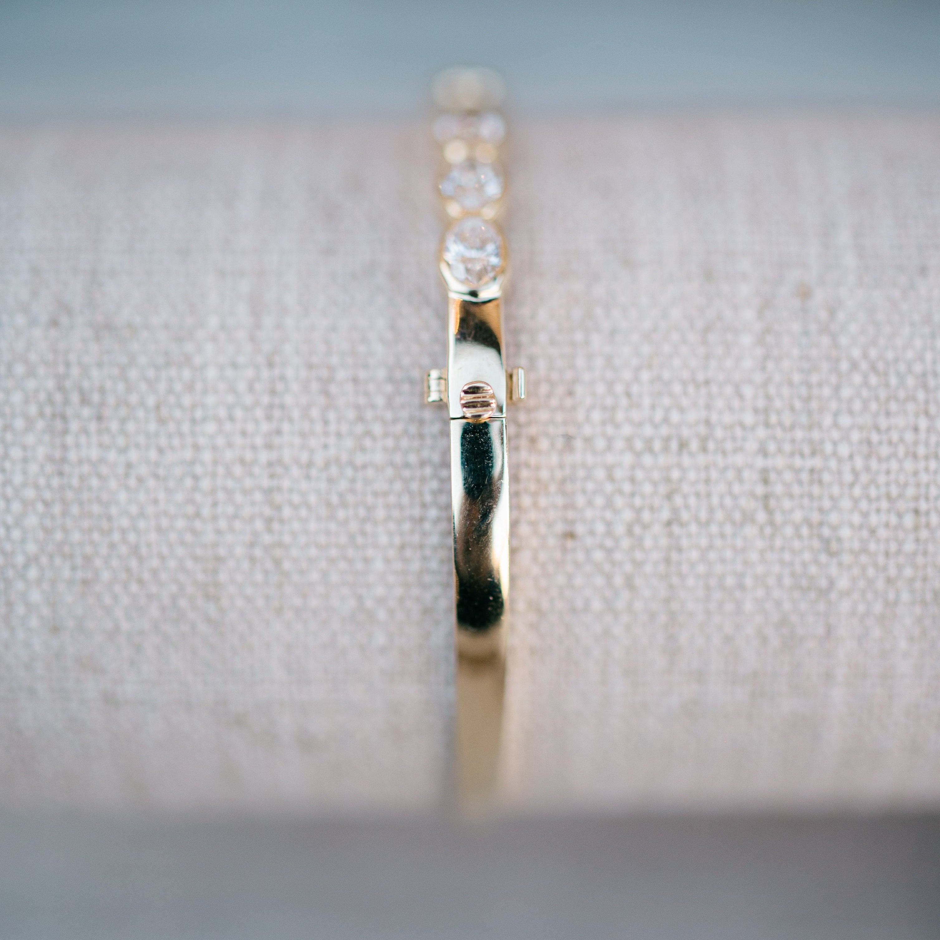 Oval diamond station bangle