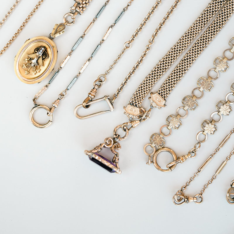 Victorian amethyst fob necklace