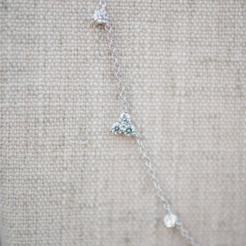 White gold multi-station diamond necklace-PRE ORDER NOW