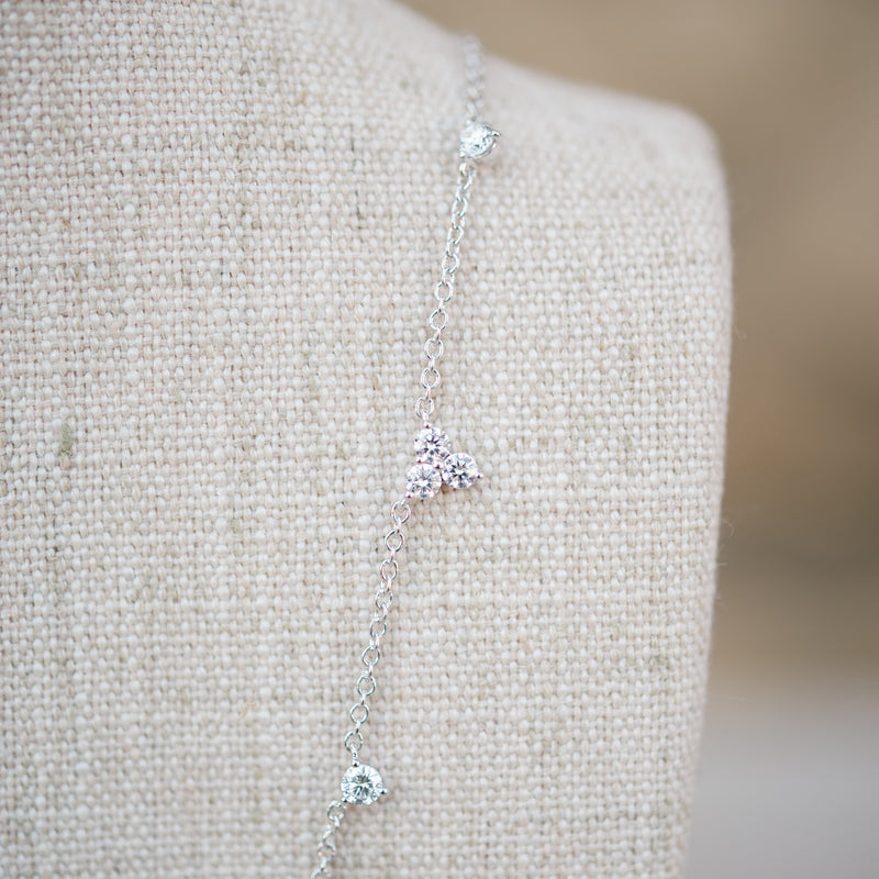 White gold multi-station diamond necklace-PRE ORDER NOW