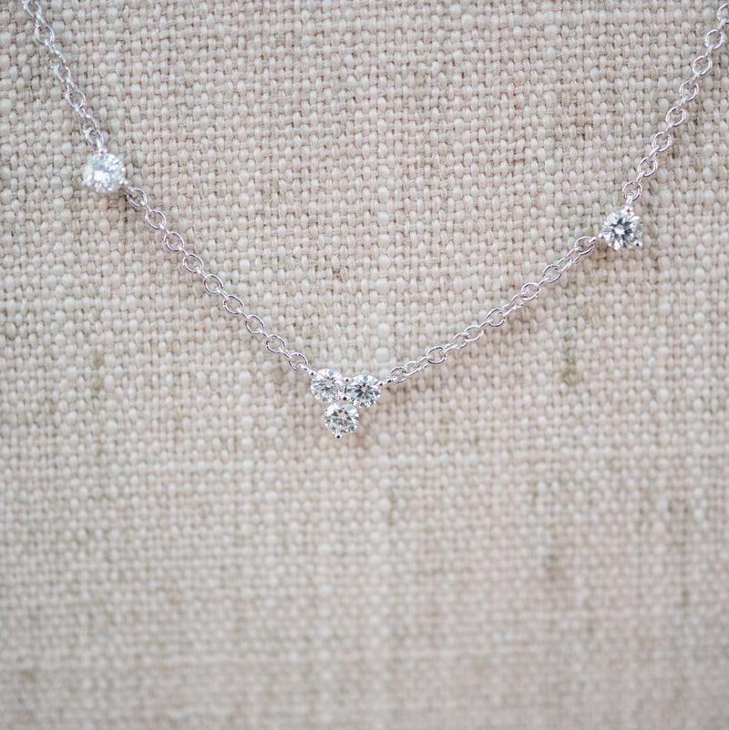 White gold multi-station diamond necklace-PRE ORDER NOW