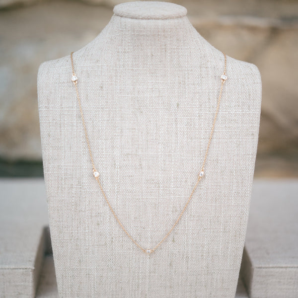 Lab grown diamond station necklace
