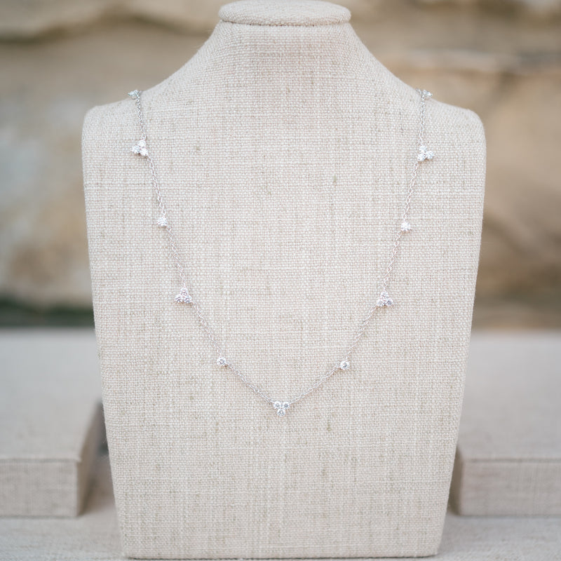 White gold multi-station diamond necklace-PRE ORDER NOW