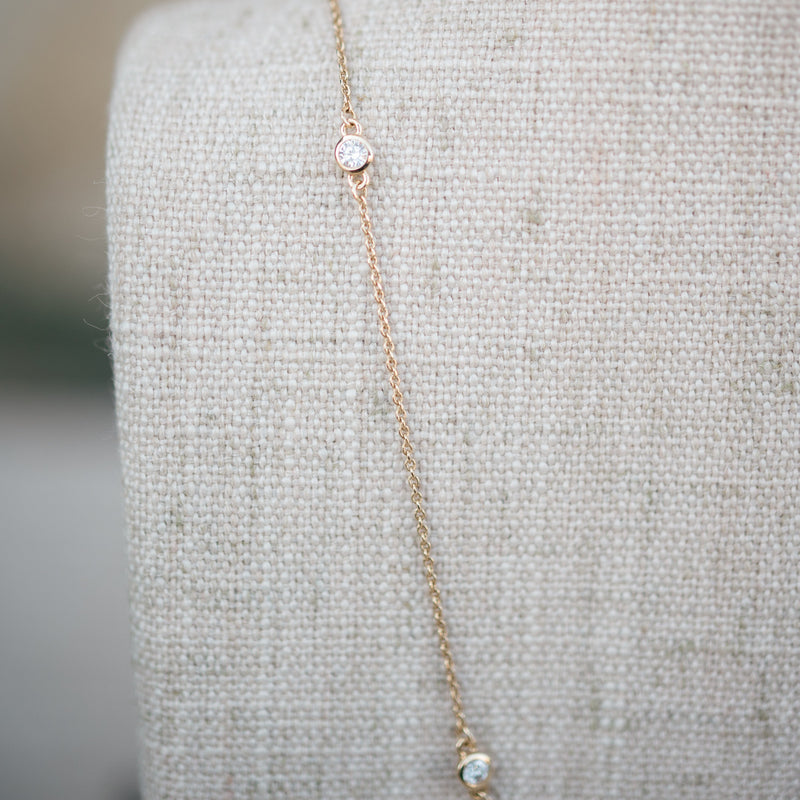 Lab grown diamond station necklace