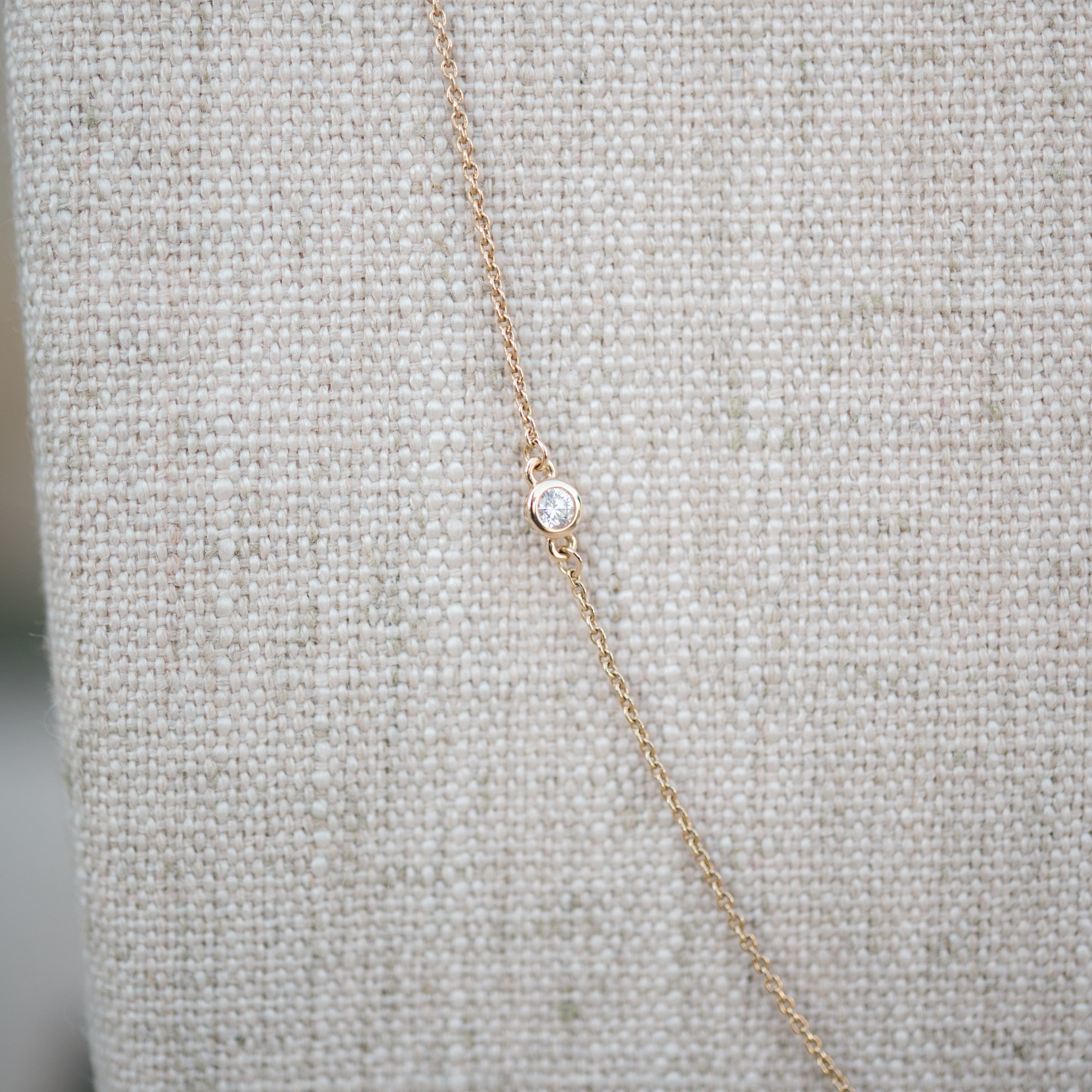 Lab grown diamond station necklace