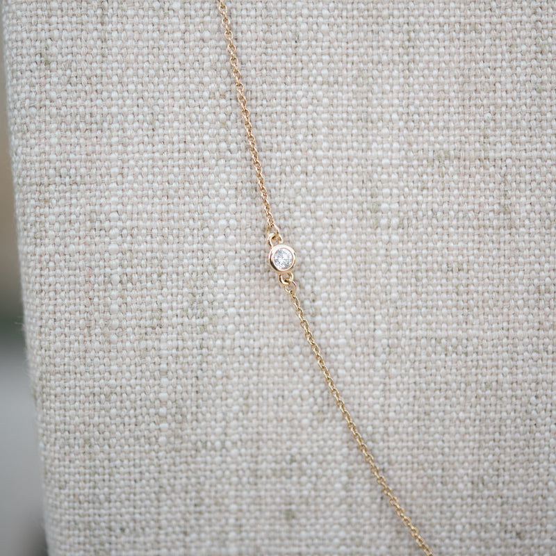 Lab grown diamond station necklace