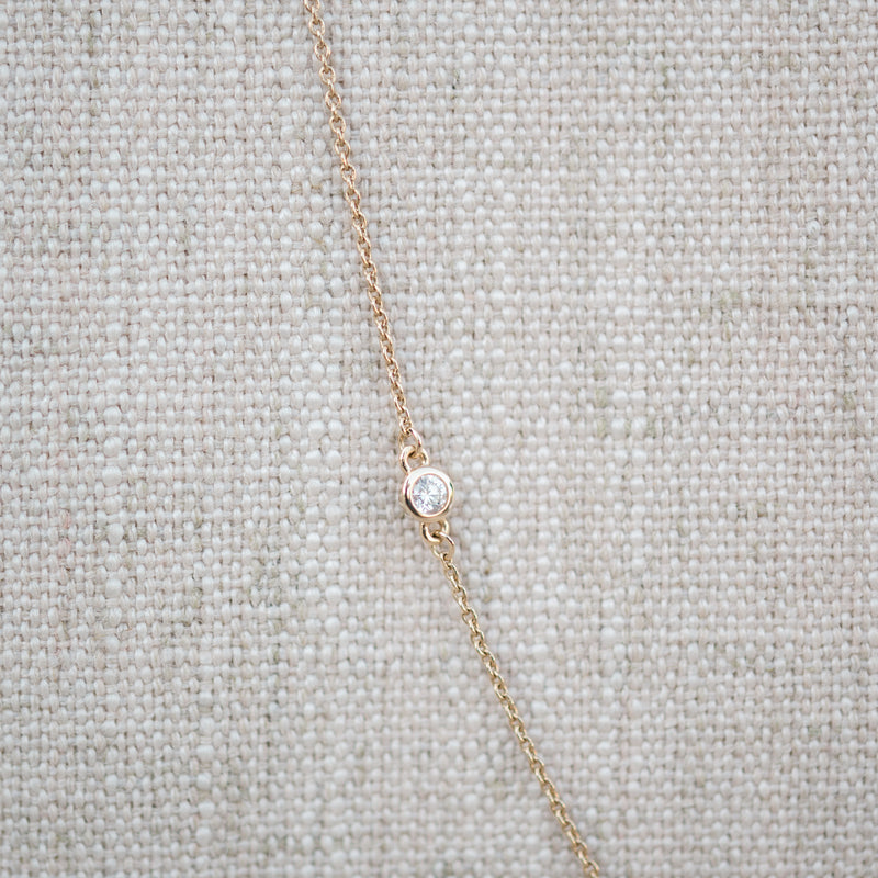 Lab grown diamond station necklace
