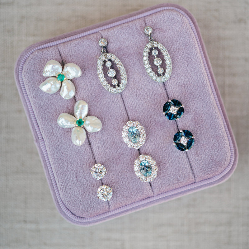 Victorian aquamarine and diamond earrings