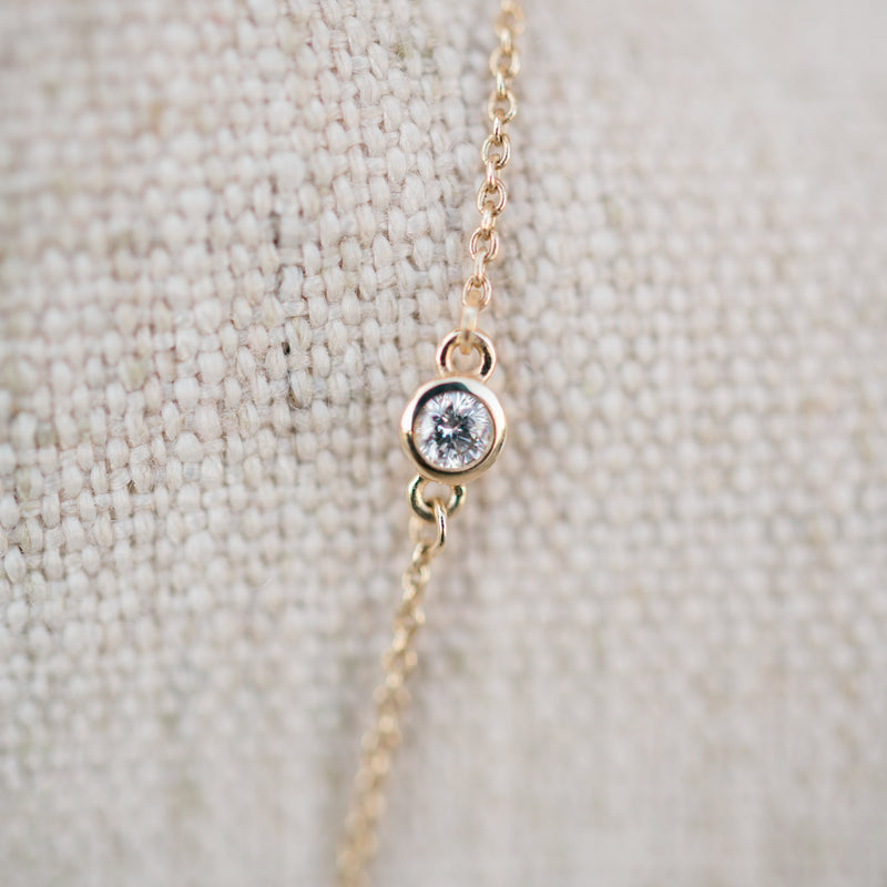 Lab grown diamond station necklace