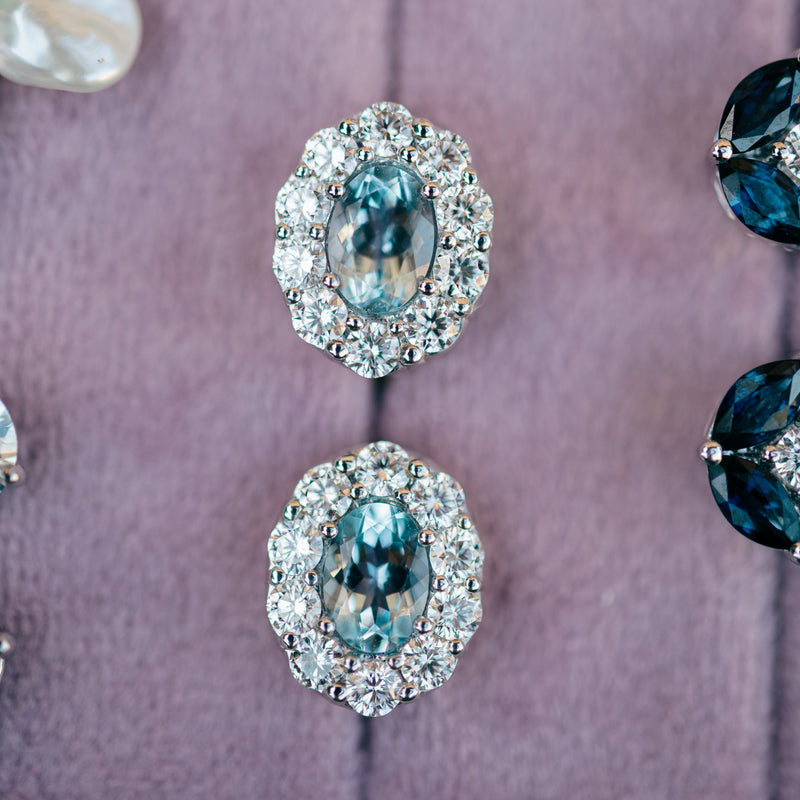 Victorian aquamarine and diamond earrings