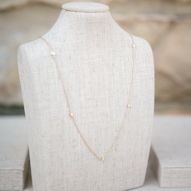 Lab grown diamond station necklace