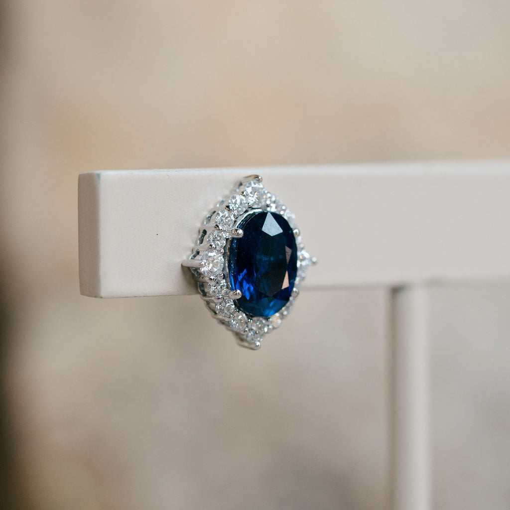 Sapphire and Diamond Earrings