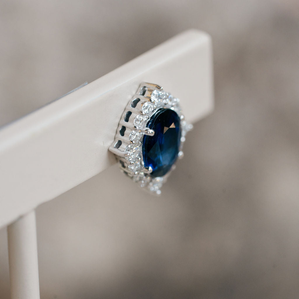 Sapphire and Diamond Earrings