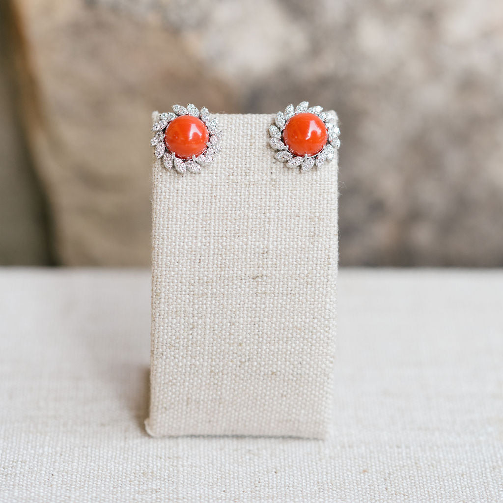Coral Laurel Earrings