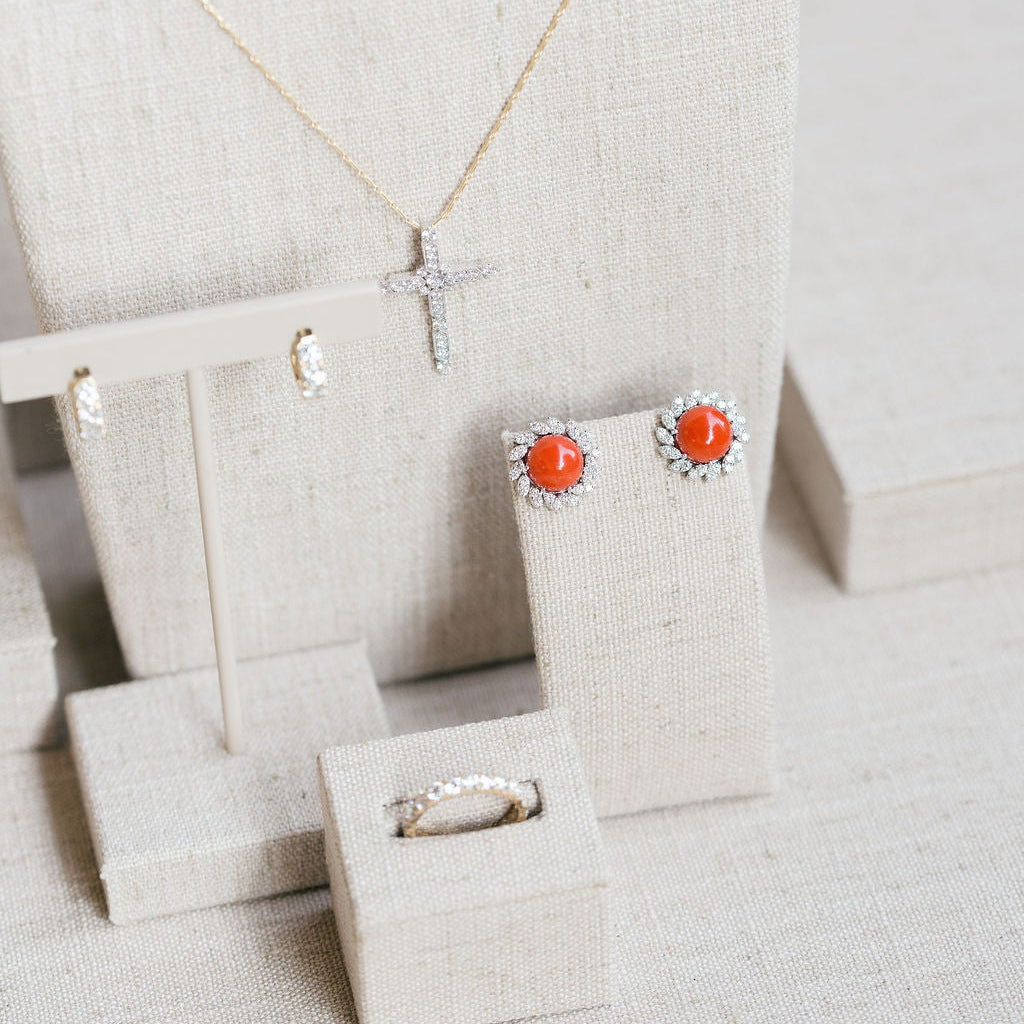 Coral Laurel Earrings