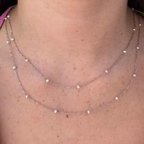 Platinum Station Pearl Necklace