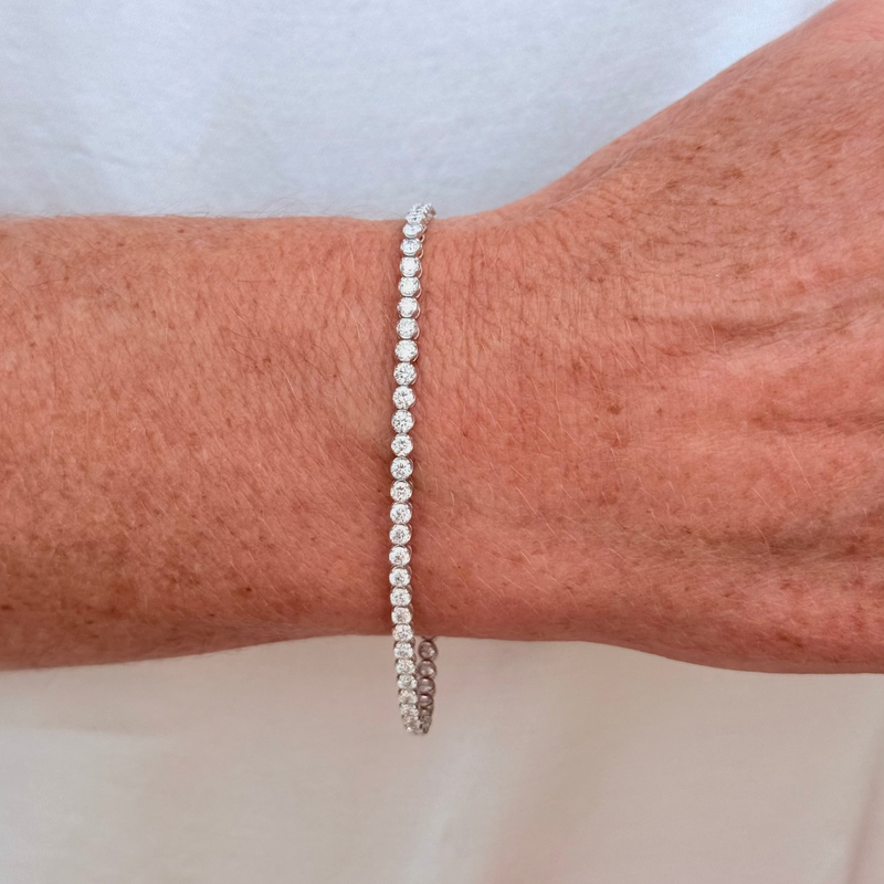 14k white gold LGD diamond tennis bracelet