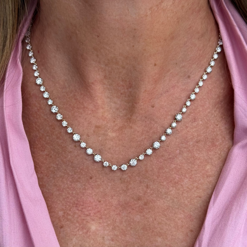 Georgian lab grown diamond tennis necklace