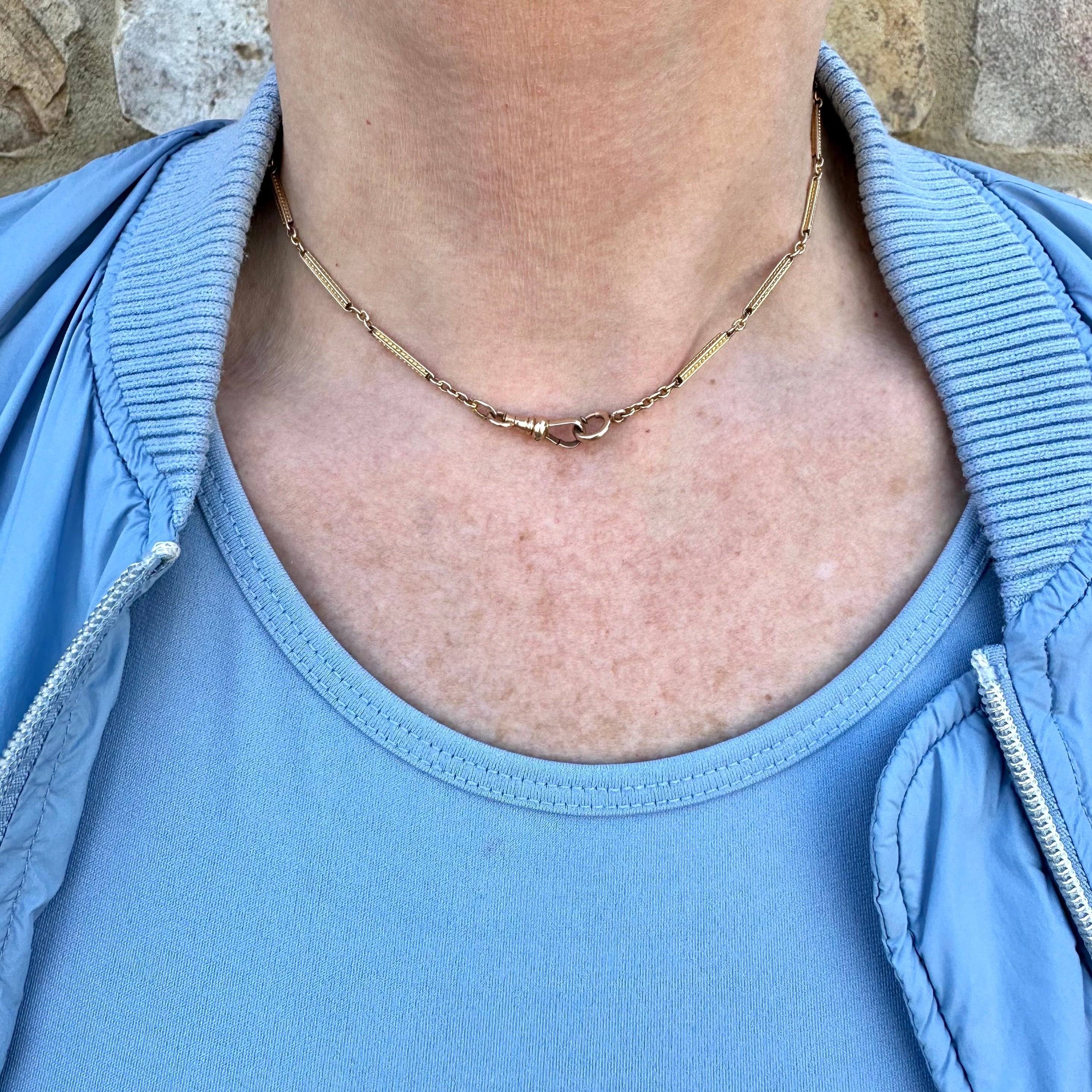 14k Yellow Gold Filled Antique Watch Chain